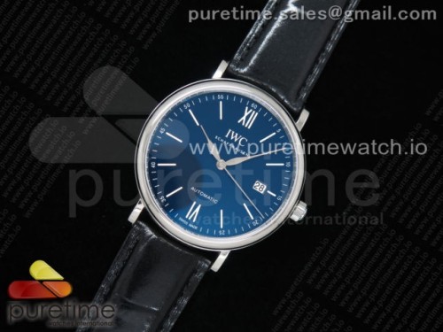 FK공장 IWC 포르토피노 스틸 블루다이얼 가죽 _ Portofino Automatic SS FKF 11 Best Edition Blue Dial on Black Leather Strap A2892