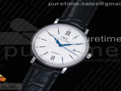IWC 포르토피노 150주년 화이트다이얼 _ 가죽 Portofino Automatic Edition “150 Years” White Dial on Black Leather Strap MIYOTA 8215