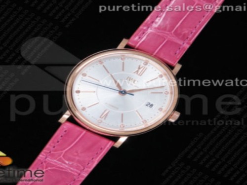 MF공장 IWC 포르토피노 37MM 실버다이얼 로즈골드 핑크악어스트랩 _ Portofino Automatic 37 RG M+F 11 Best Edition Silver Dial on Pink Crocodile Strap A35111