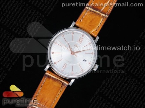 MF공장 IWC 포르토피노 37MM 실버다이얼 브라운악어스트랩 _ Portofino Automatic 37 SS M+F 11 Best Edition Silver Dial on Brown Crocodile Strap A35111