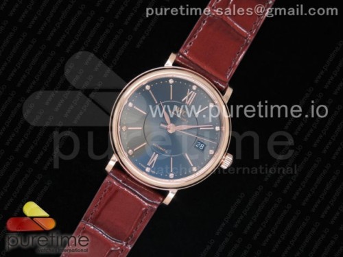 MK공장 IWC 포르토피노 골드 가죽 Portofino Automatic 37 RG MK 1_1 Best Edition Gray Dial on Brown Leather Strap MIYOTA 9015