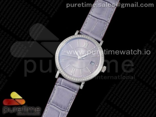 V7공장 IWC 포르토피노 그레이다이얼 다이아베젤 그레이가죽 _ Portofino 37mm SS V7F 11 Best Edition Gray Dial Diamonds Bezel on Gray Leather Strap A2892