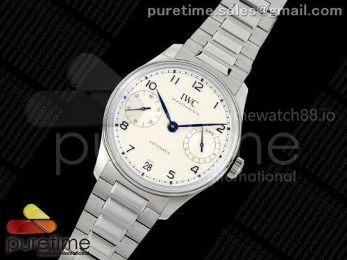 APS공장 IWC 포르투기저 42미리 세븐데이즈 42미리 신형 슈퍼클론 커스텀52010 무브먼트Portugieser Automatic 42mm SS APSF 11 Best Edition WhiteBlue Dial on SS Bracelet A52010