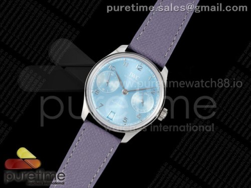 APS공장 IWC 포르투기저 IW502708 Portugieser Automatic 42mm SS APSF 11 Best Edition Ice Blue Dial on Purple Leather Strap A52011