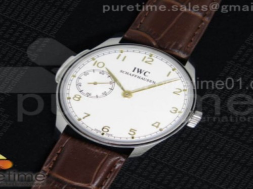 YL공장 IWC 포르투기저 5242 화이트다이얼 로즈골드 마크 _ 가죽 Portuguese SS IW5242 YLF White Dial RG Markers on Brown Leather Strap A95290