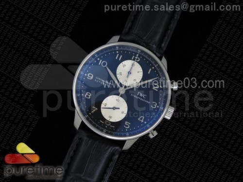 ZF공장 IWC 포르투기저 371404 크로노 _ 가죽 Portuguese Chrono IW371404 ZF 1_1 Best Edition on Black Leather Strap A7750 (Same Thickness as Genuine)