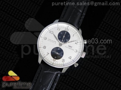 ZF공장 IWC 포르투기저 371411 크로노 _ 가죽 Portuguese Chrono IW371411 ZF 1_1 Best Edition on Black Leather Strap A7750 (Same Thickness as Genuine)