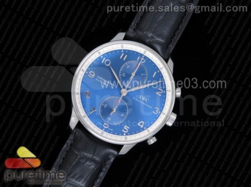 ZF공장 IWC 포르투기저 371432 크로노 로레우스 _ 가죽 Portuguese Chrono IW371432 _Laureus_ ZF 1_1 Best Edition on Black Leather Strap A7750 (Same Thickness as Genuine)