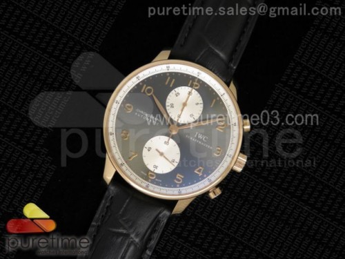 ZF공장 IWC 포르투기저 371433 크로노 제키챈 _ 가죽 Portuguese Chrono IW371433 _Jacky Chen_ ZF 1_1 Best Edition on Black Leather Strap A7750 (Same Thickness as Genuine)