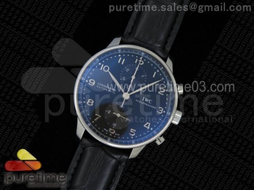 ZF공장 IWC 포르투기저 371447 크로노 _ 가죽 Portuguese Chrono IW371447 ZF 1_1 Best Edition on Black Leather Strap A7750 (Same Thickness as Genuine)