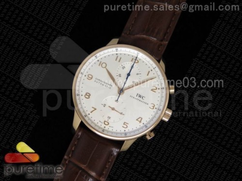 ZF공장 IWC 포르투기저 371480 크로노 _ 가죽 Portuguese Chrono IW371480 ZF 1_1 Best Edition on Brown Leather Strap A7750 (Same Thickness as Genuine)