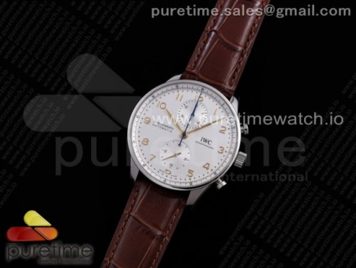 ZF공장 V3 IWC IW3716 포루트기저 화이트다이얼 골드핸즈 가죽 _ Portuguese Chrono IW371604 ZF 11 Best Edition White Dial on Brown Leather Strap A69355