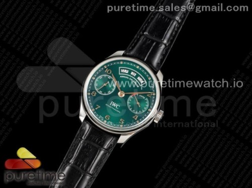 ZF공장 V5 IWC 포르투기저 503510 에뉴얼갤린더 그린다이얼 블랙가죽 부엉이 _ Portuguese Real PR Real Annual Calendar IW503510 ZF 11 Best Edition Green Dial on Black Leather Strap A52850