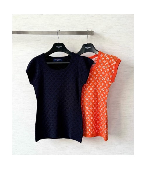 (AR 공장) 루이비통 25FW 자카드 반팔 니트 탑