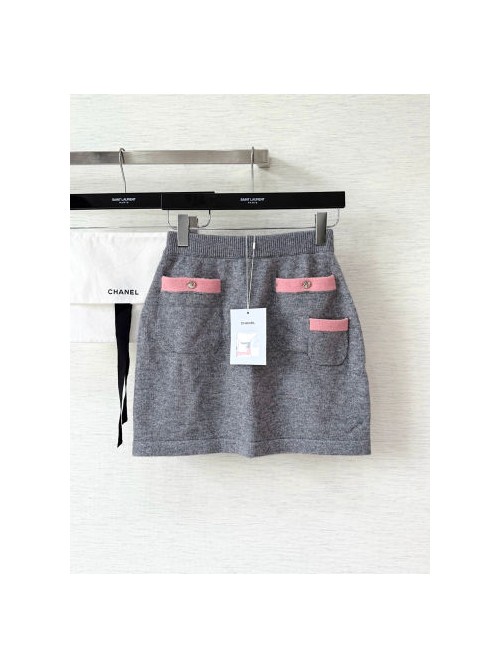 (AR 공장) 샤넬 25FW 매칭 니트 여성용 숏 스커트