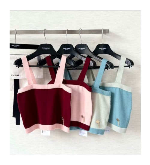(AR 공장) 샤넬 25FW 퓨어 울 커스텀 다이드 콘트라스트 컬러 스티칭 캐미솔