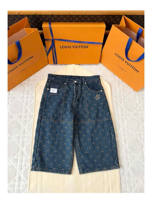 (AR 공장) 루이비통 x Nigo 25FW 콜라보레이션 슬릿 자수 데님 반바지